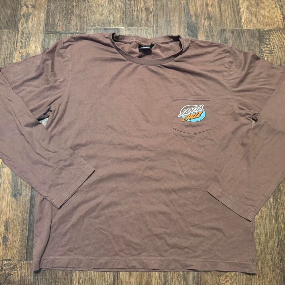 Santa Cruz Women's Brown Long sleeve Pocket Tee Size M